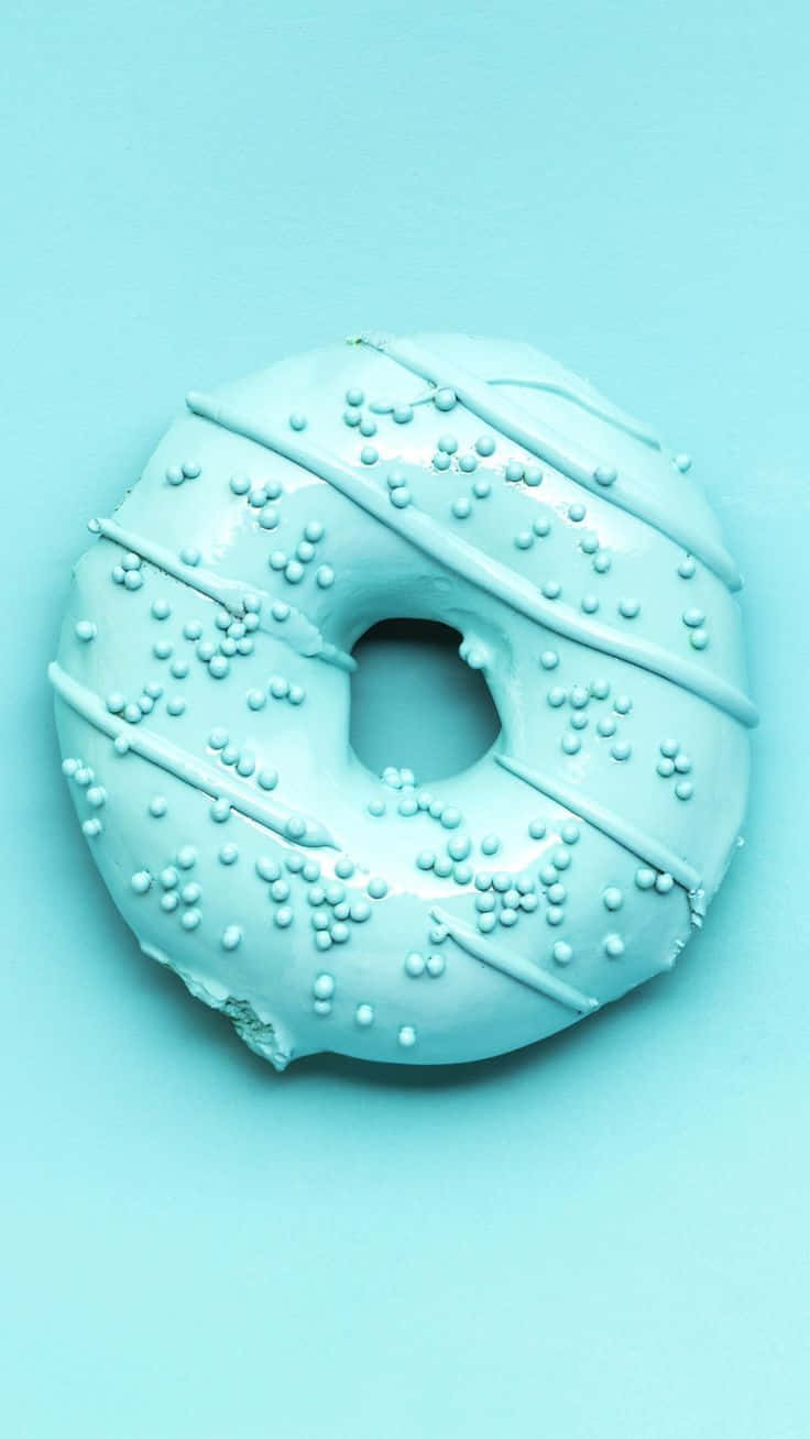 Turquoise Aesthetic Donut Wallpaper