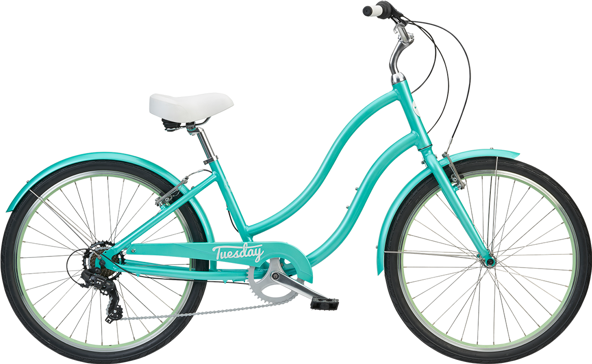 Turquoise Beach Cruiser Bike PNG