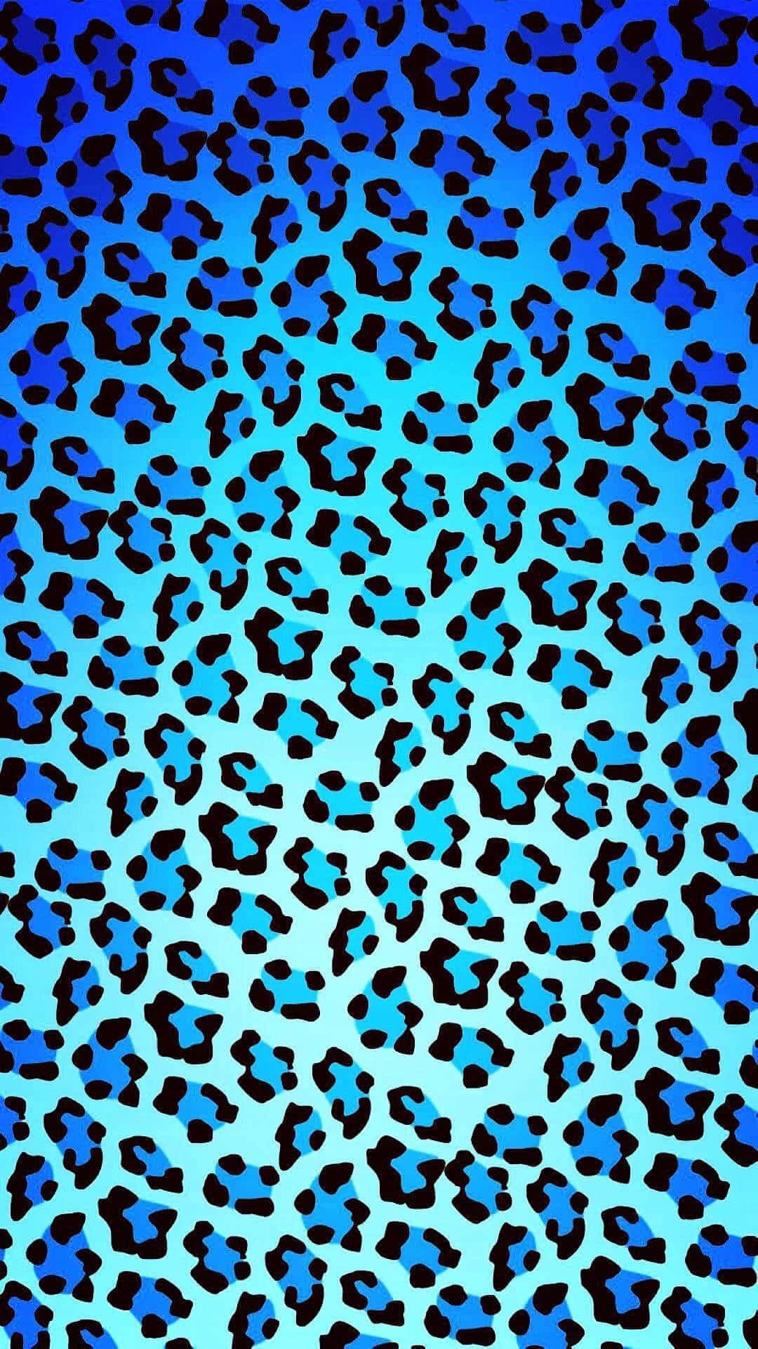 Printem Tons De Azul Turquesa Com Estampa Fofa De Leopardo Papel de Parede