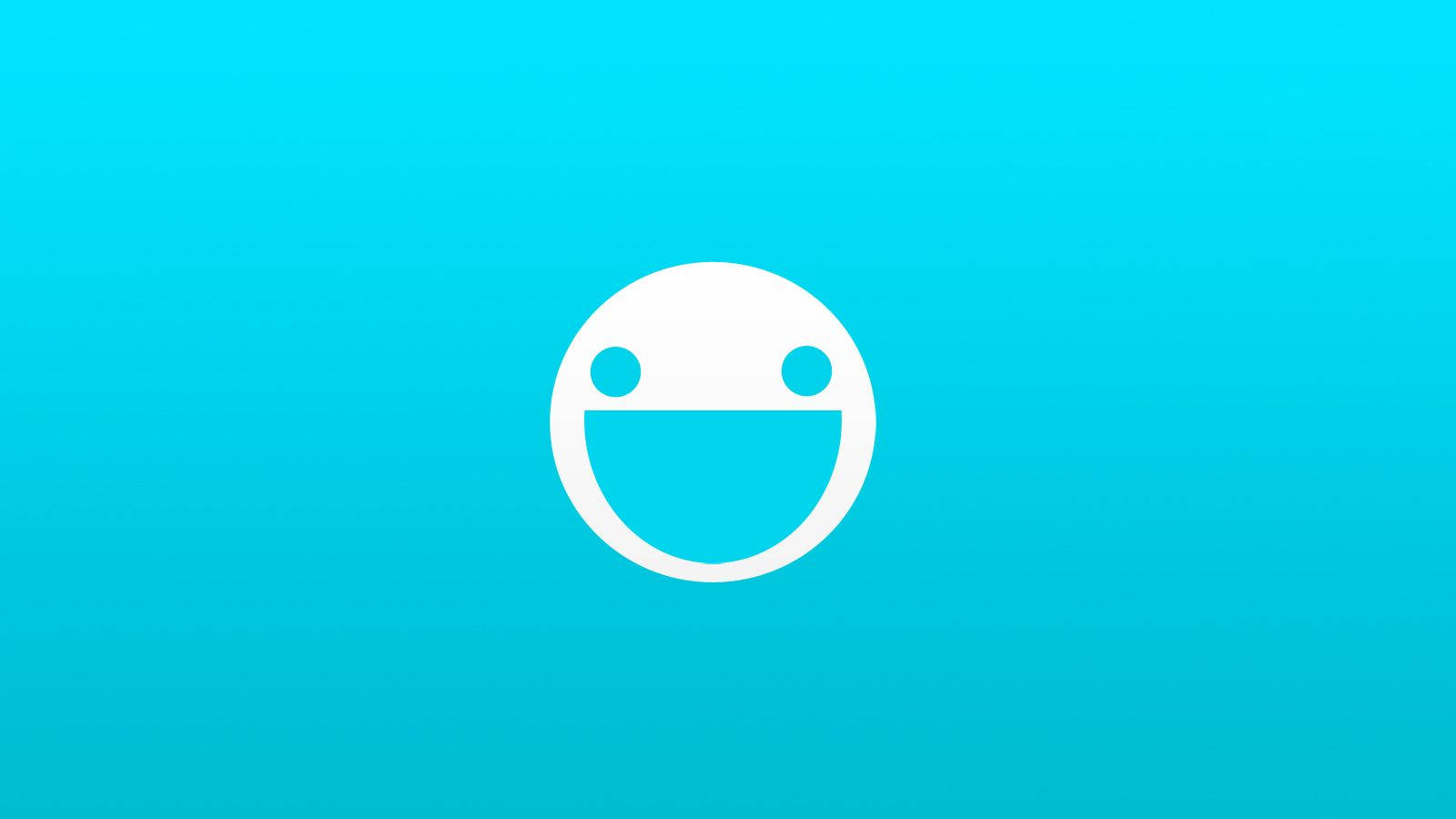 Turquoise Blue Happy Smiley Wallpaper