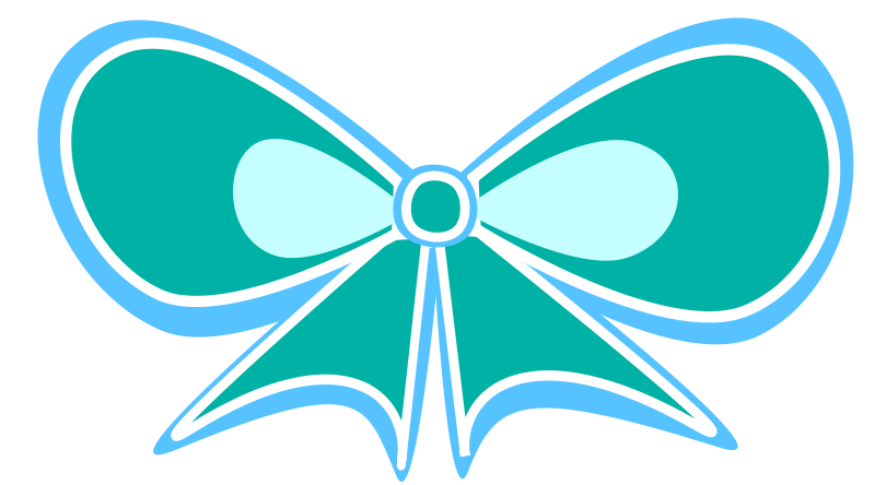 Turquoise Bow Graphic PNG