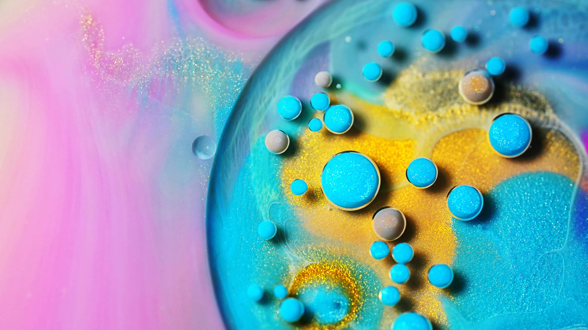 Turquoise Bubble Paint Wallpaper