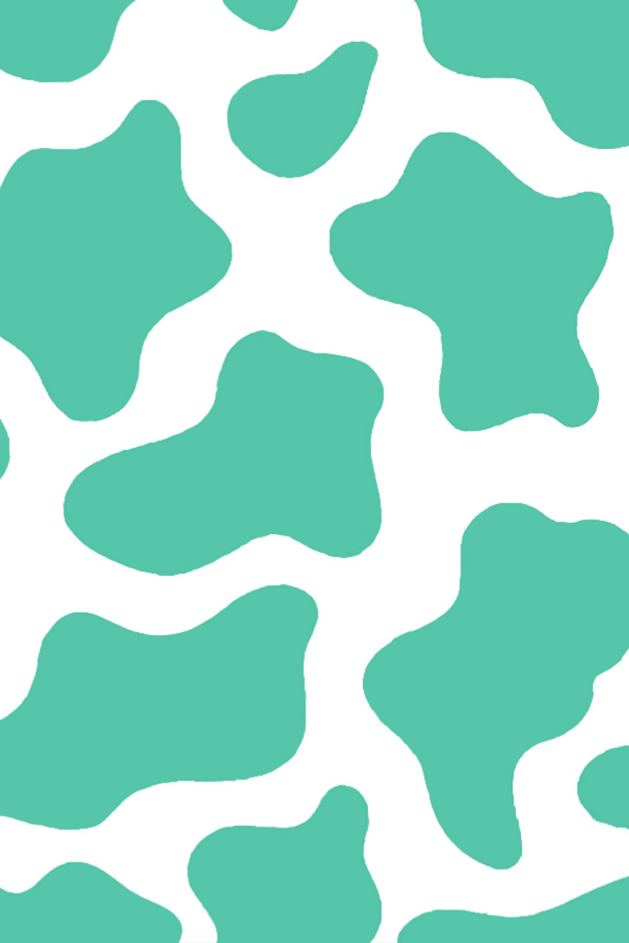 Turquoise Cow Print Wallpaper