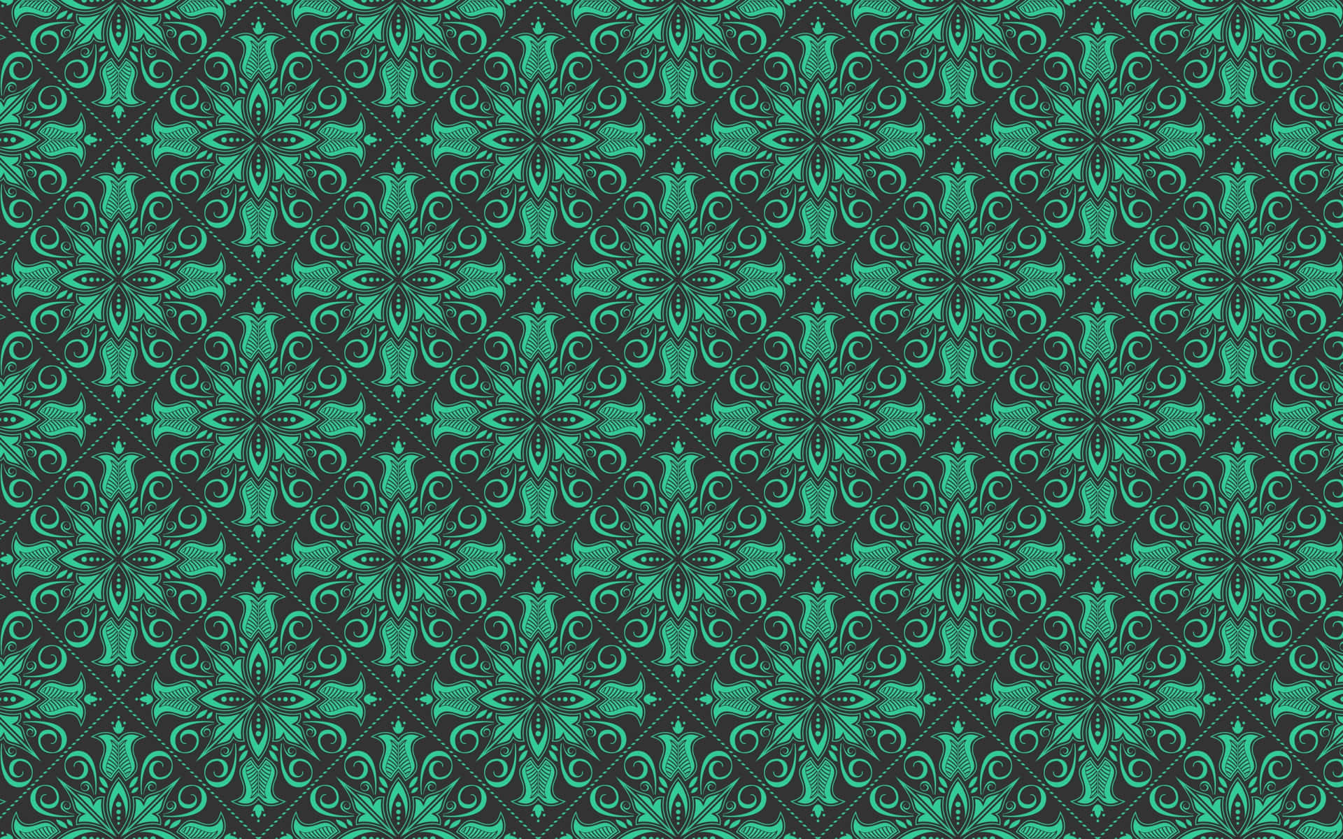 Turquoise Damask Pattern Background Wallpaper
