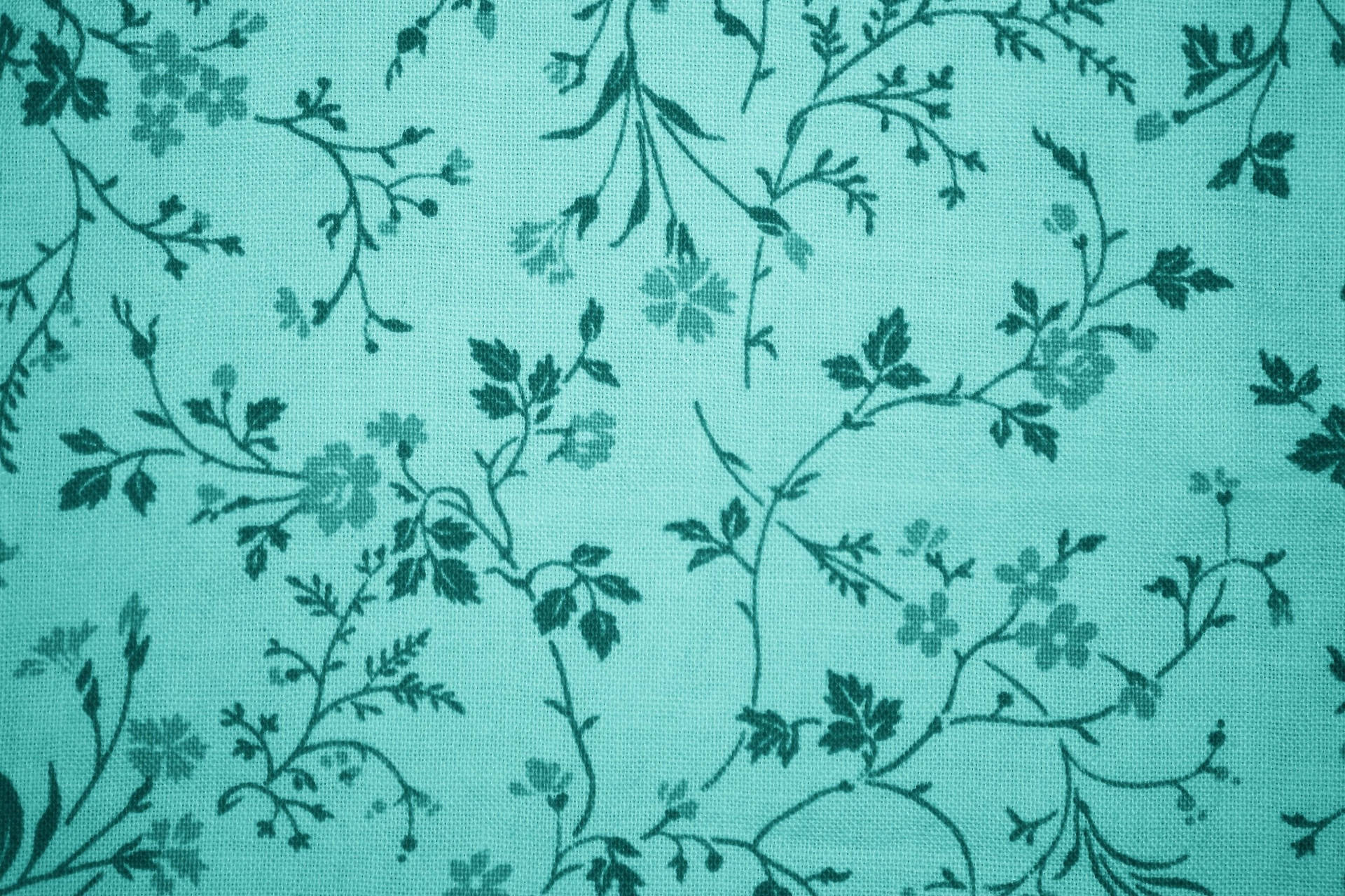 Turquoise Floral Pattern Wallpaper