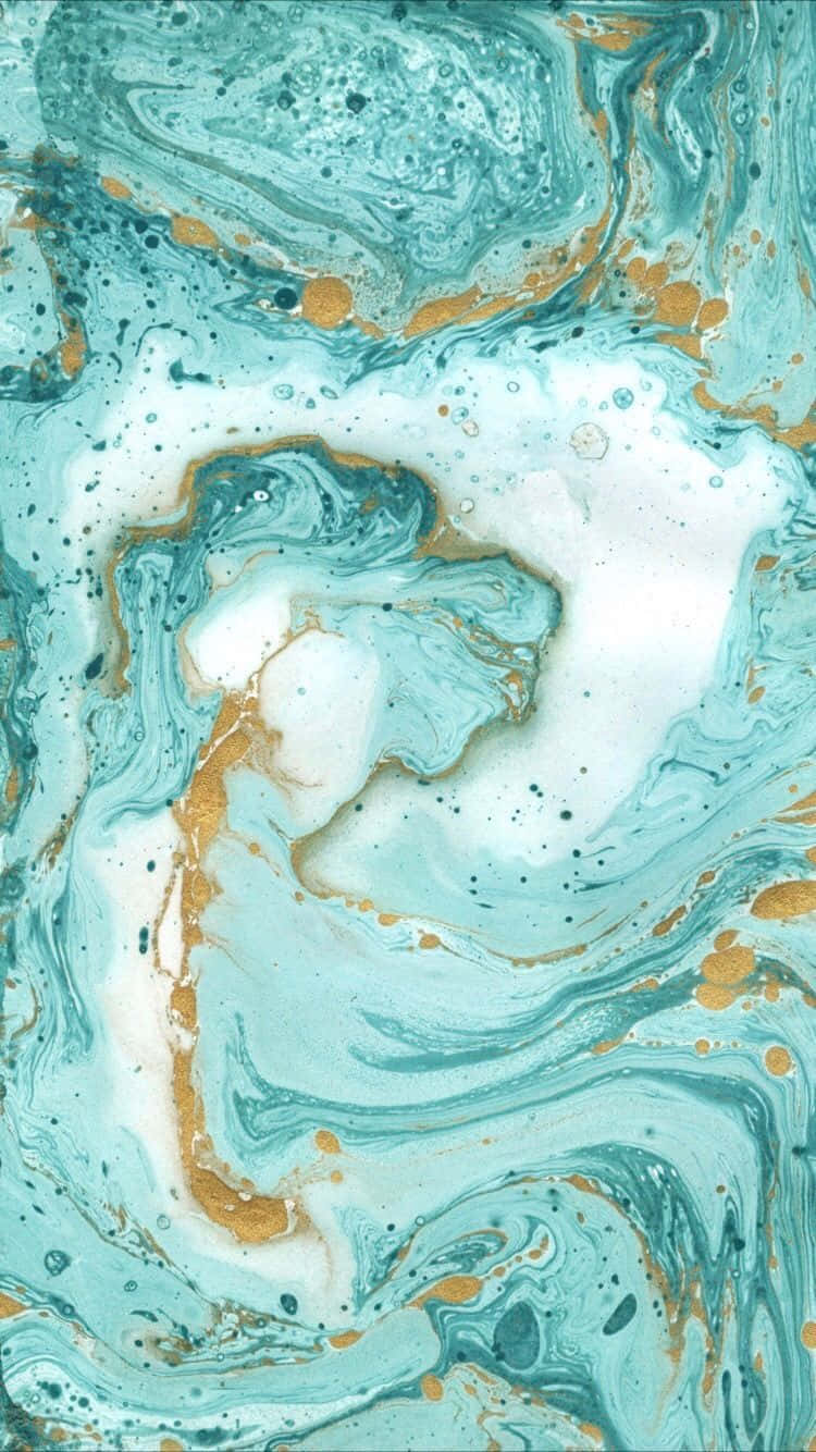Turquoise Gold Marble Pattern.jpg Wallpaper