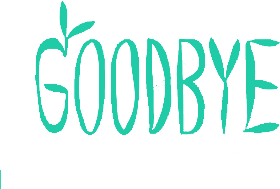 Turquoise Goodbye Text PNG