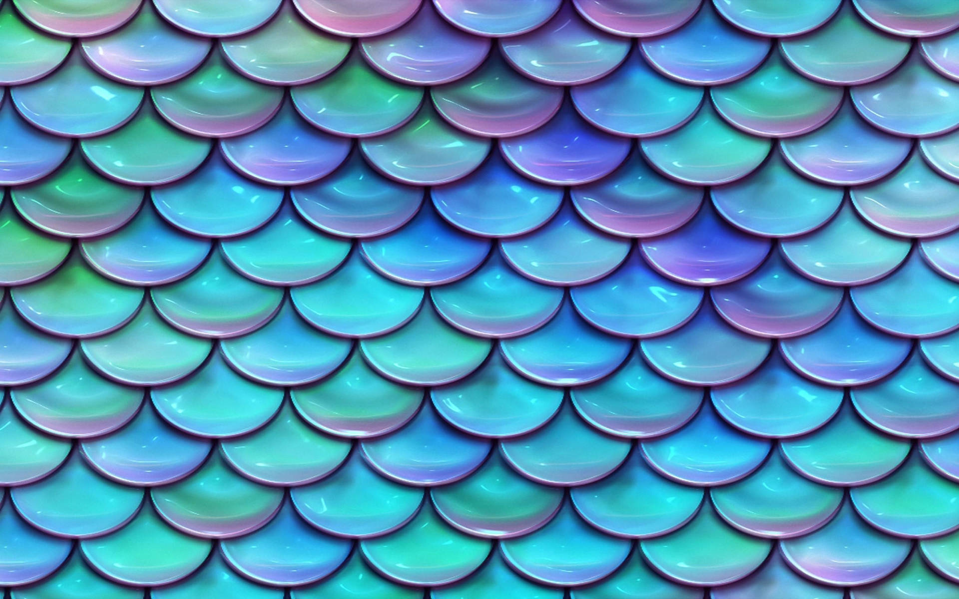 Turquoise Mermaid Scales Pattern Wallpaper