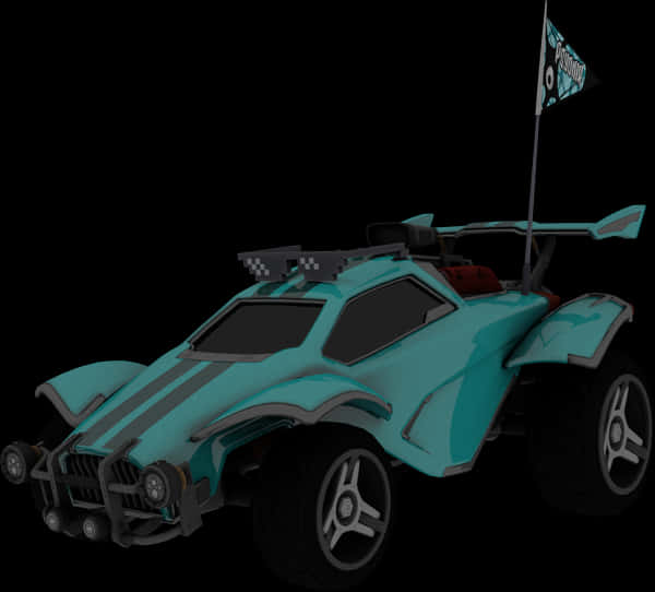 Turquoise Offroad Racing Car3 D Render PNG