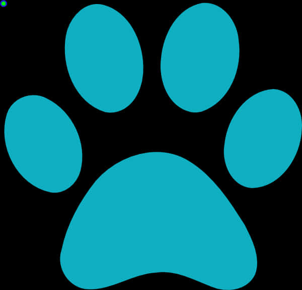 Turquoise Paw Print Graphic PNG