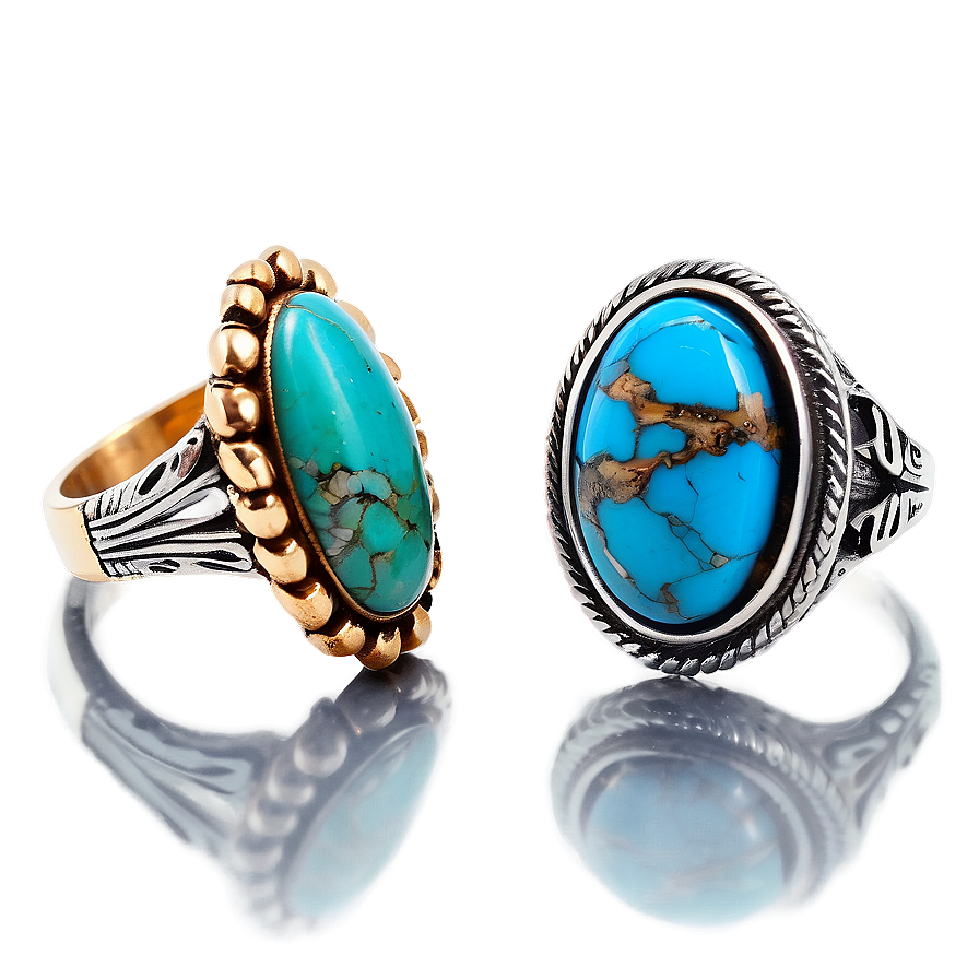 Turquoise Statement Rings Png Xpv PNG