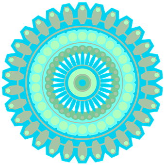 Turquoise Teal Mandala Art PNG