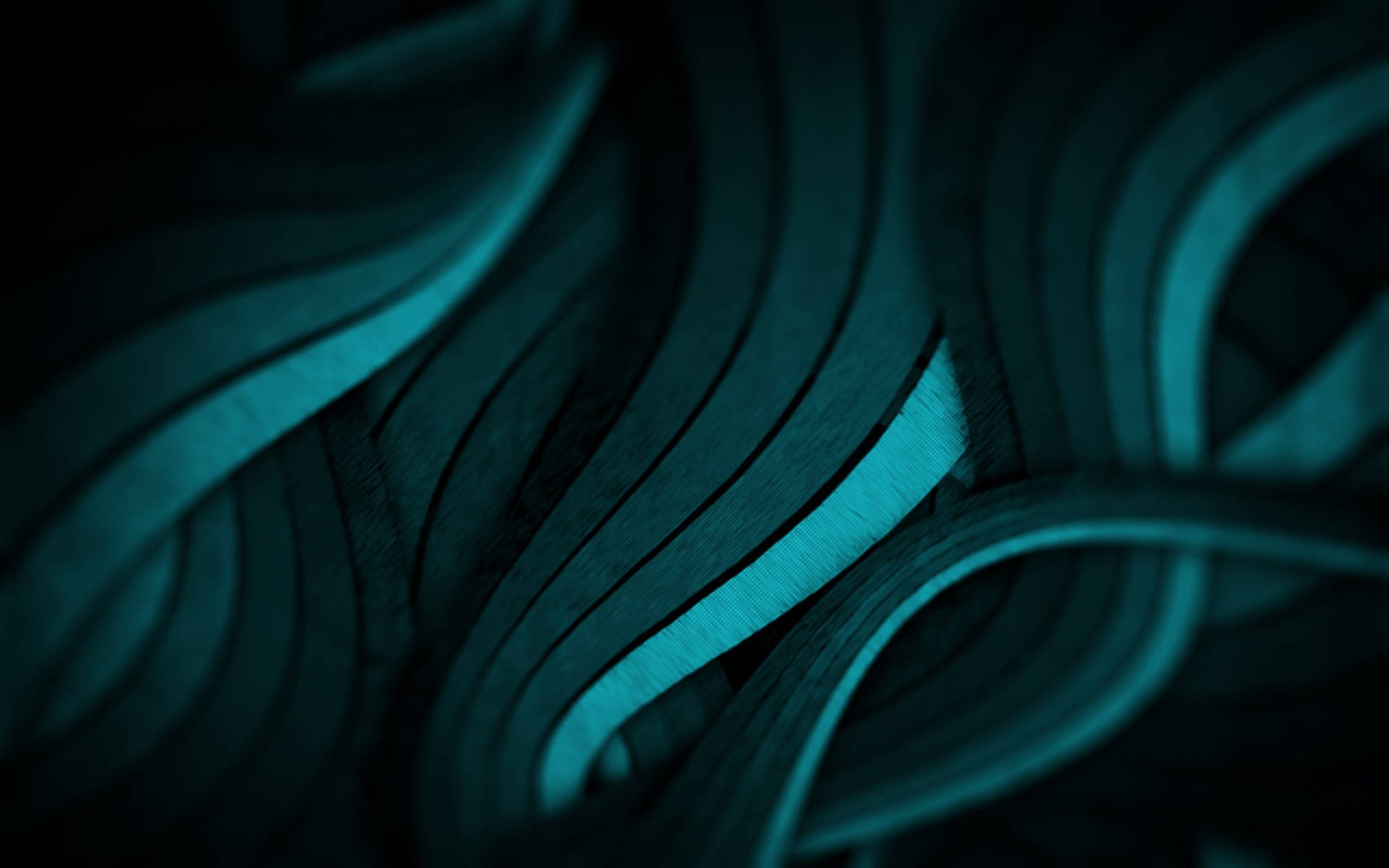 Turquoise Wavy Abstract Wallpaper