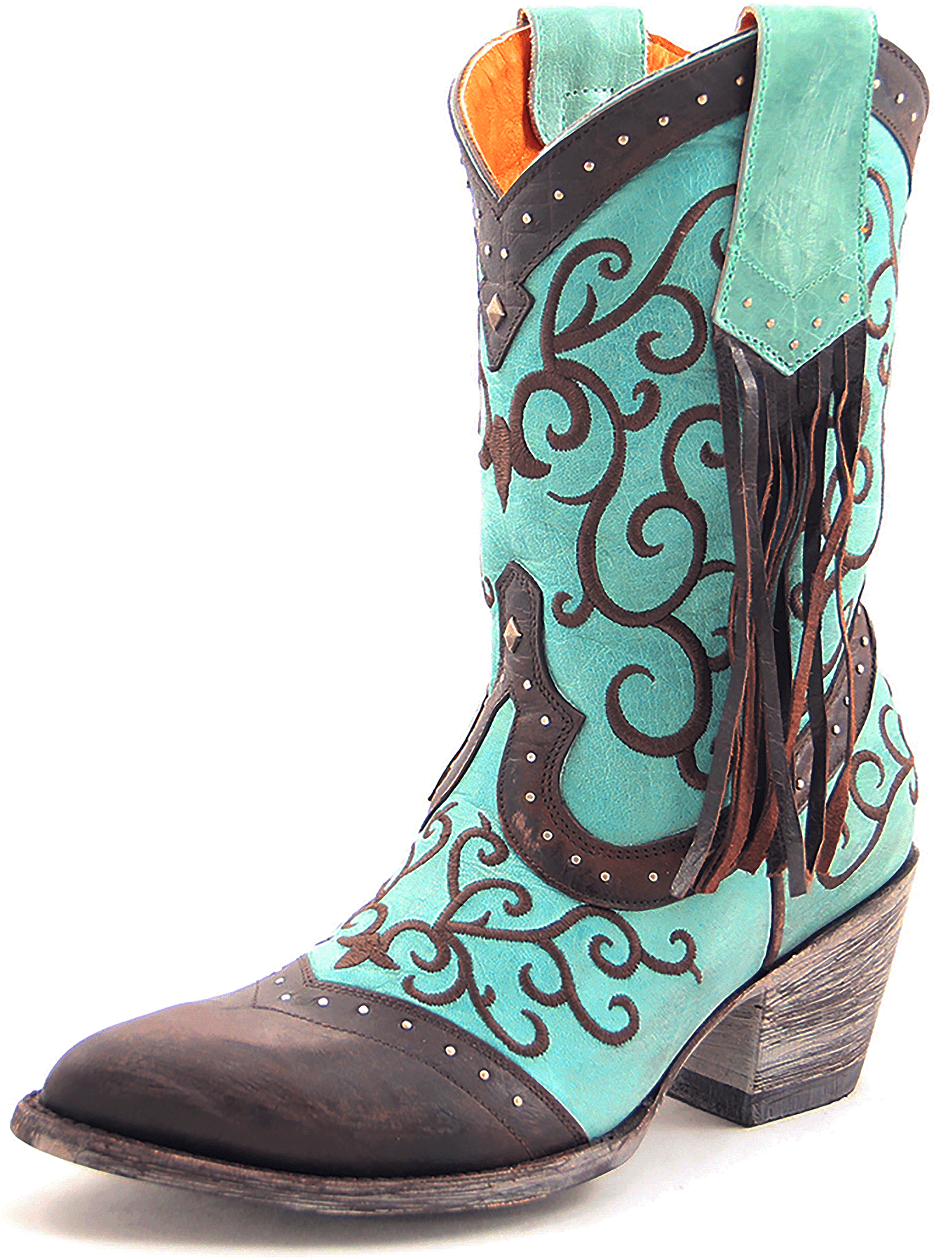 Turquoise Western Cowboy Boot PNG