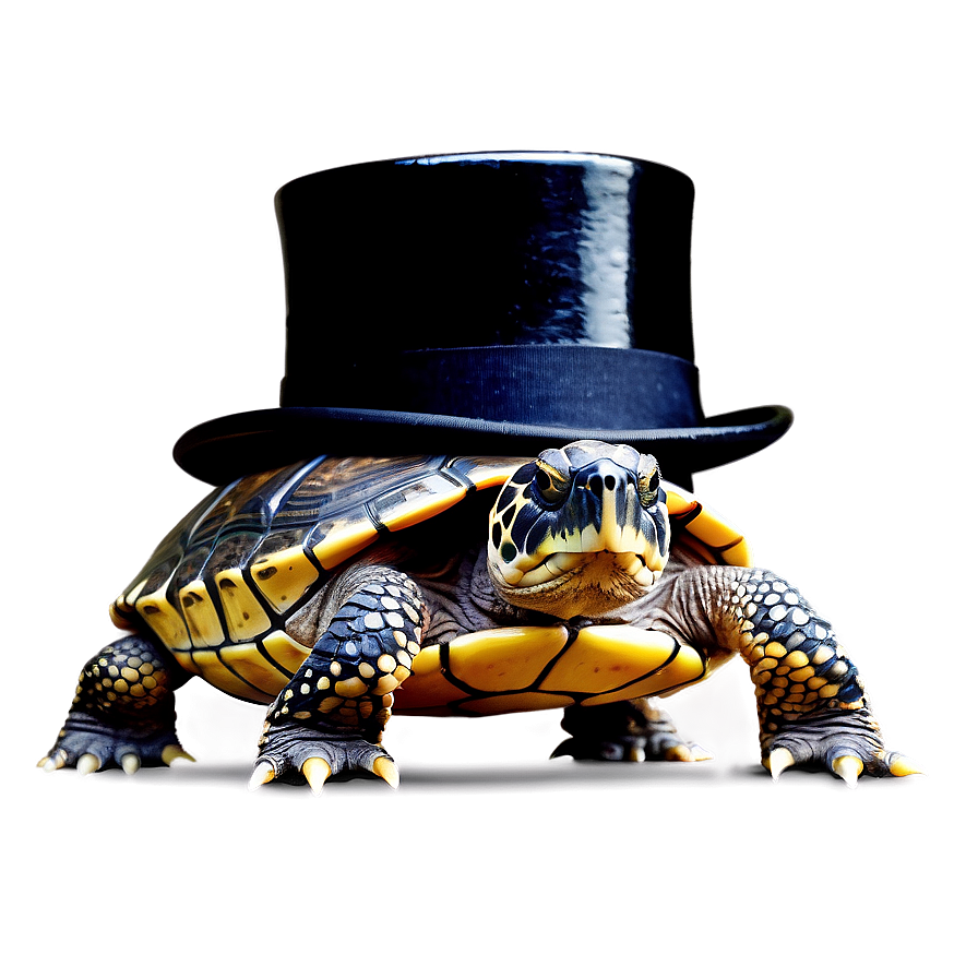 Turtle In A Top Hat Png 05232024 PNG