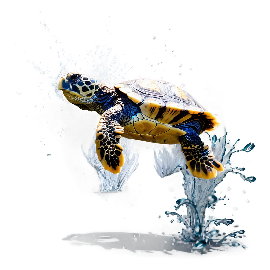 Turtle Making A Splash Png 05232024 PNG