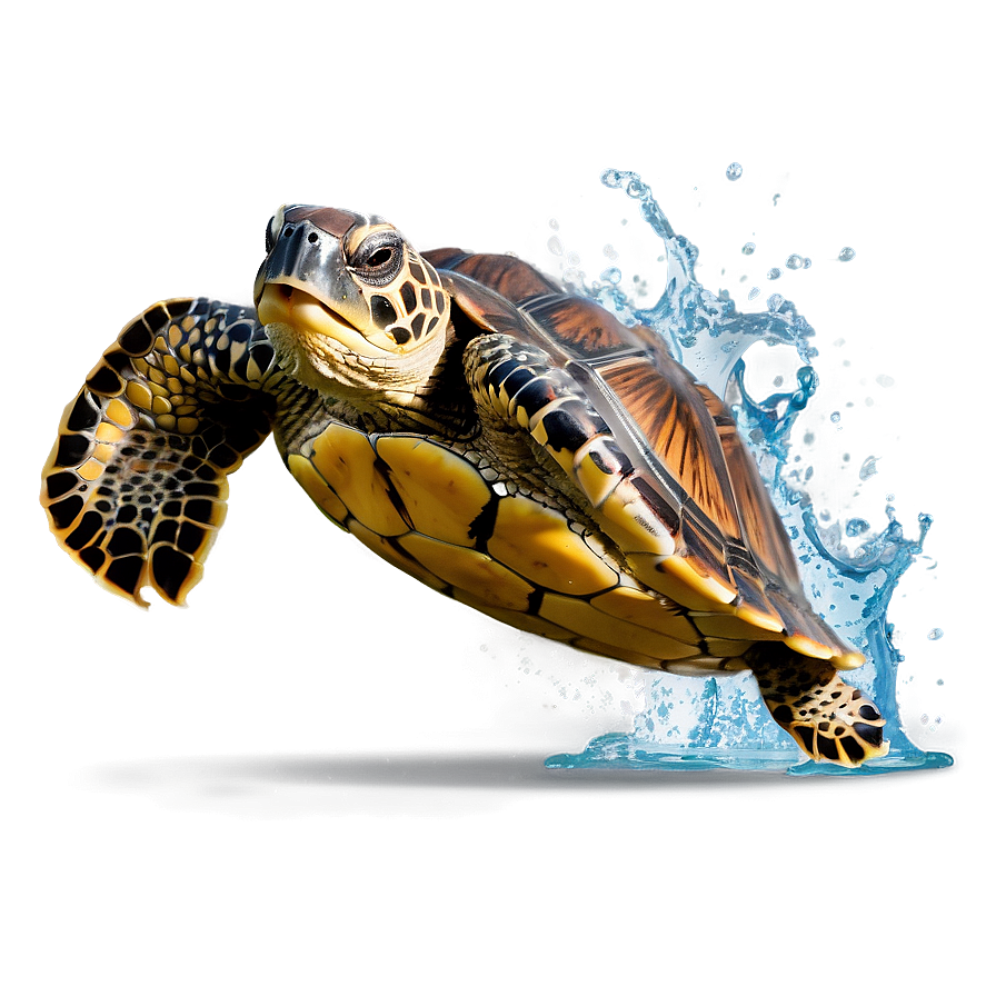 Turtle Making A Splash Png 06242024 PNG