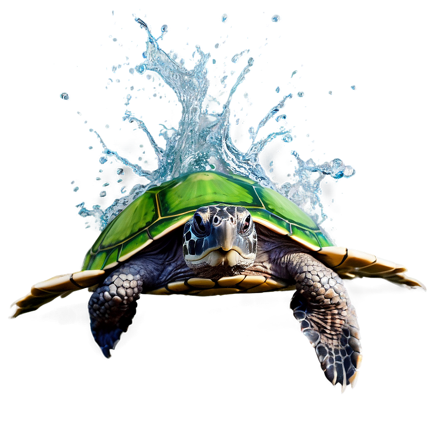 Turtle Making A Splash Png Lsi25 PNG