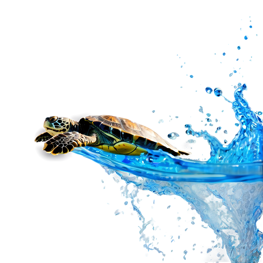 Turtle Making A Splash Png Mpm PNG