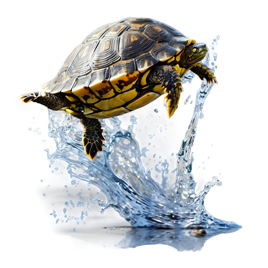 Turtle Making A Splash Png Xje20 PNG