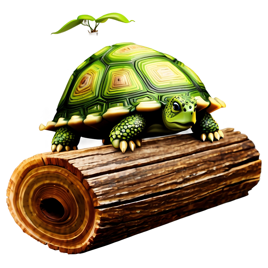 Turtle On A Log Clipart Png Lao44 PNG