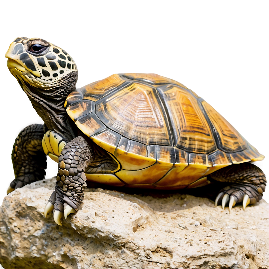 Download Turtle Sunbathing On Rock Png 55 | Wallpapers.com