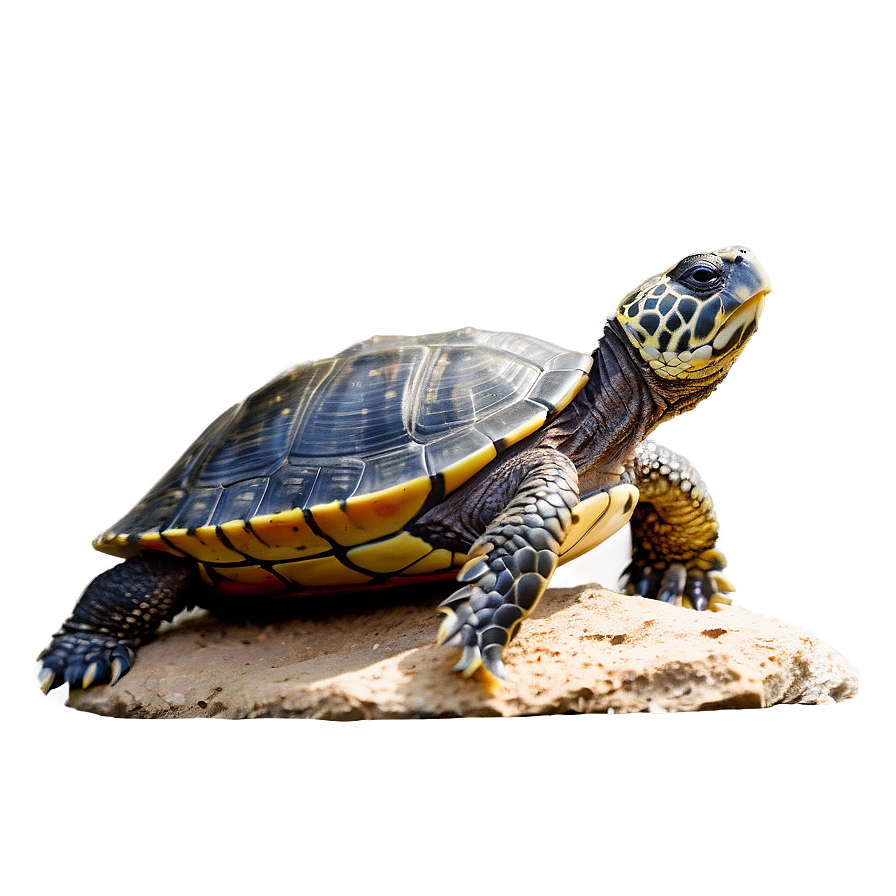 Download Turtle Sunbathing On Rock Png Vio97 | Wallpapers.com