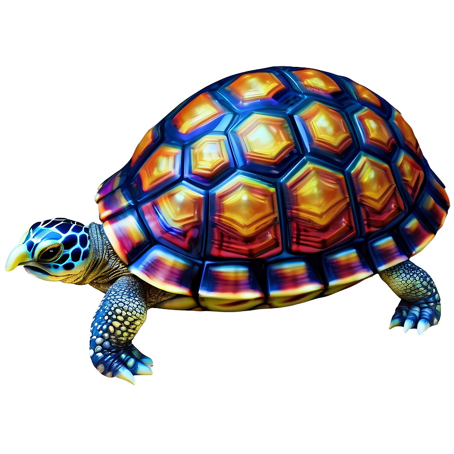 Turtle With Detailed Shell Pattern Png Mcn65 PNG