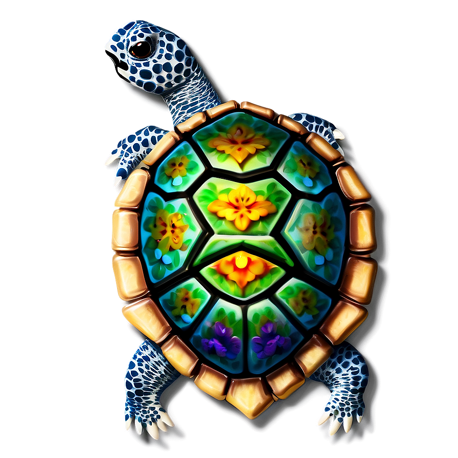 Turtle With Floral Shell Png 14 PNG