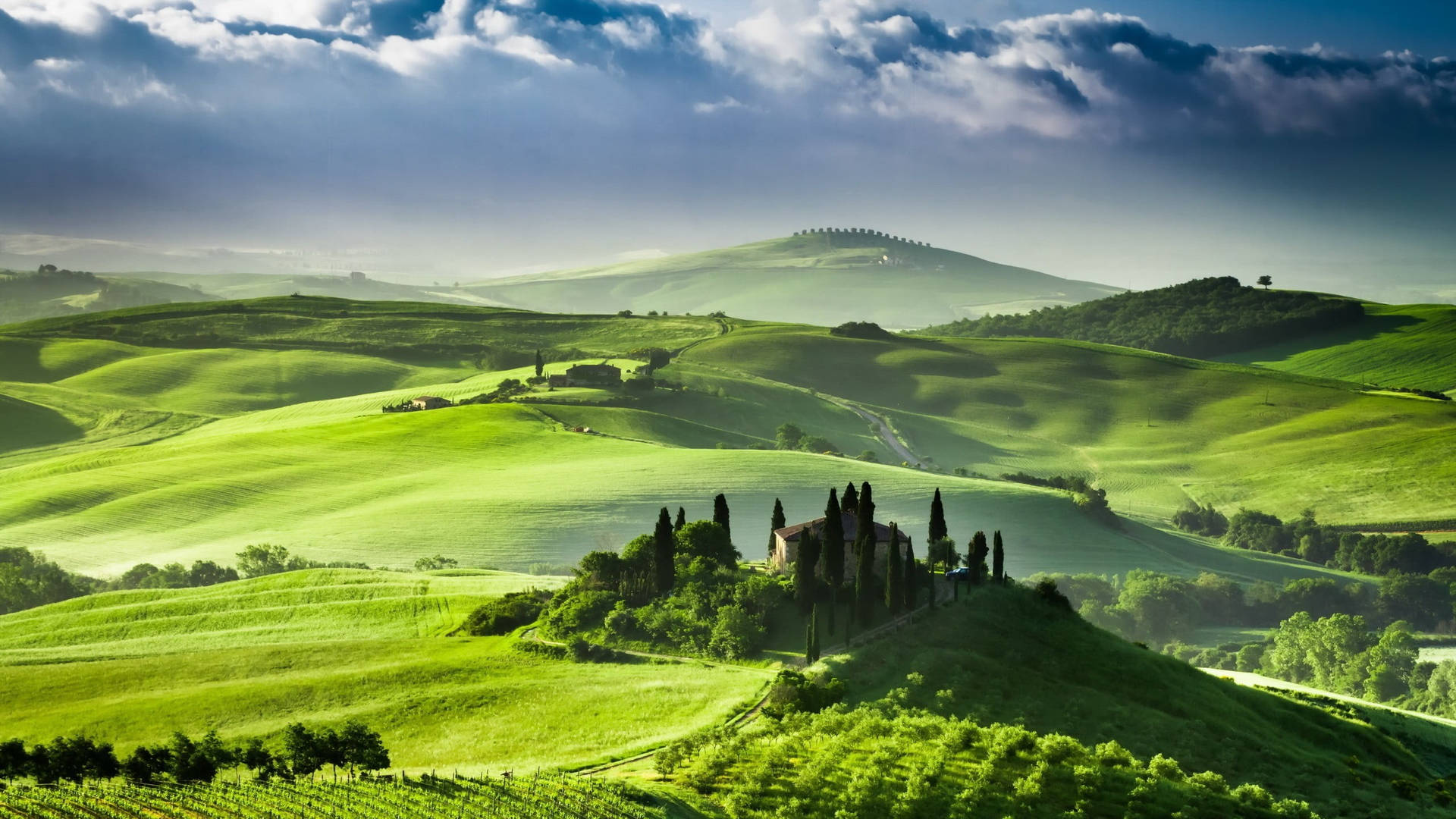 Toscana Collina Verde Sfondo