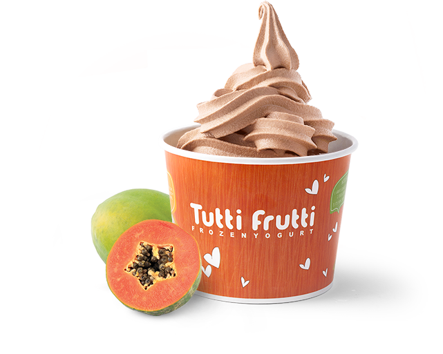 Tutti Frutti Frozen Yogurtwith Papaya PNG