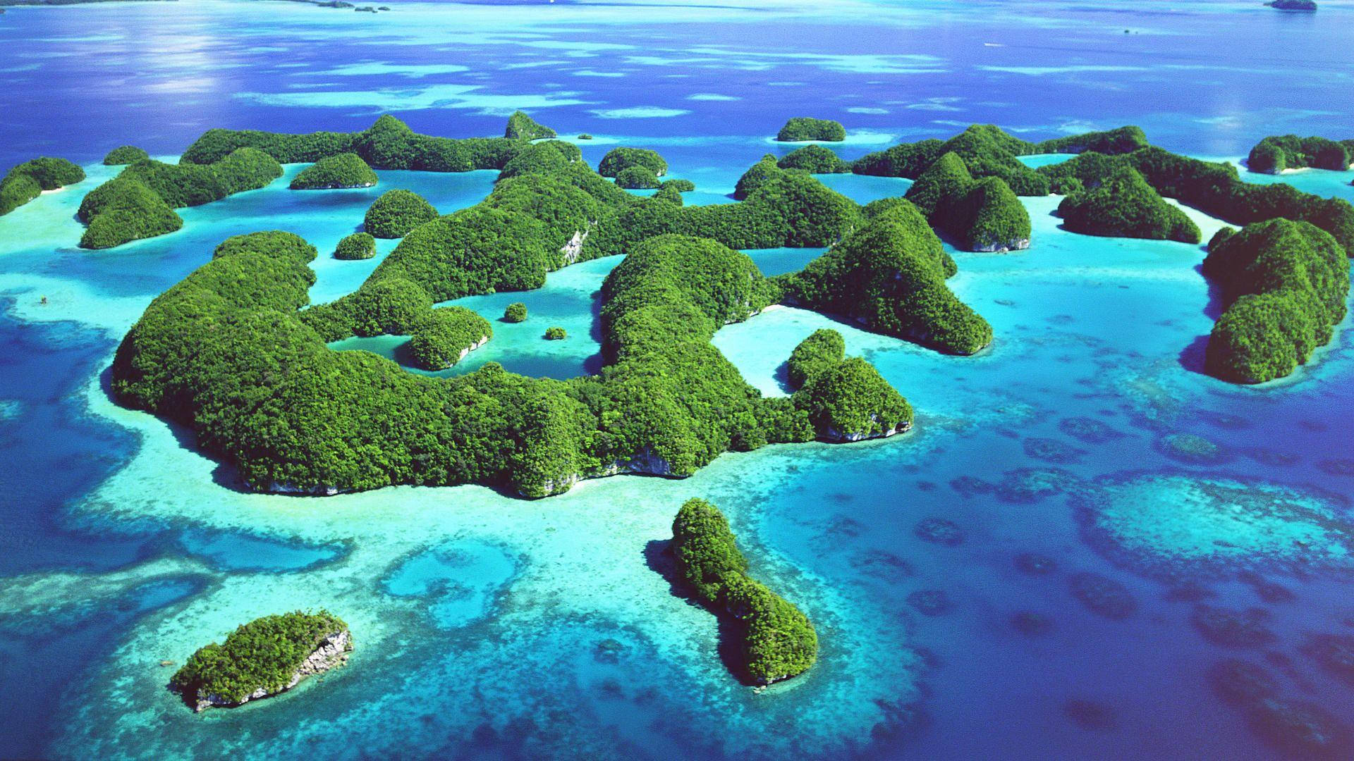 Tuvalupazifischer Ozean Luftaufnahme Wallpaper