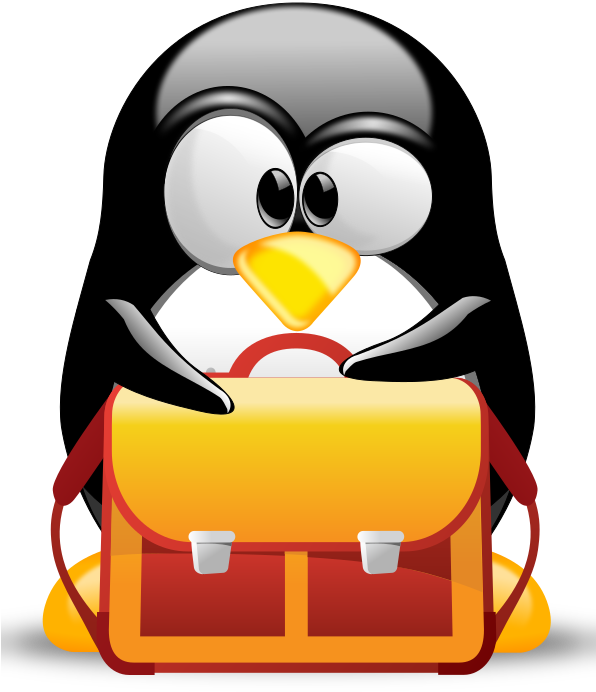 Tux Penguinwith Briefcase PNG