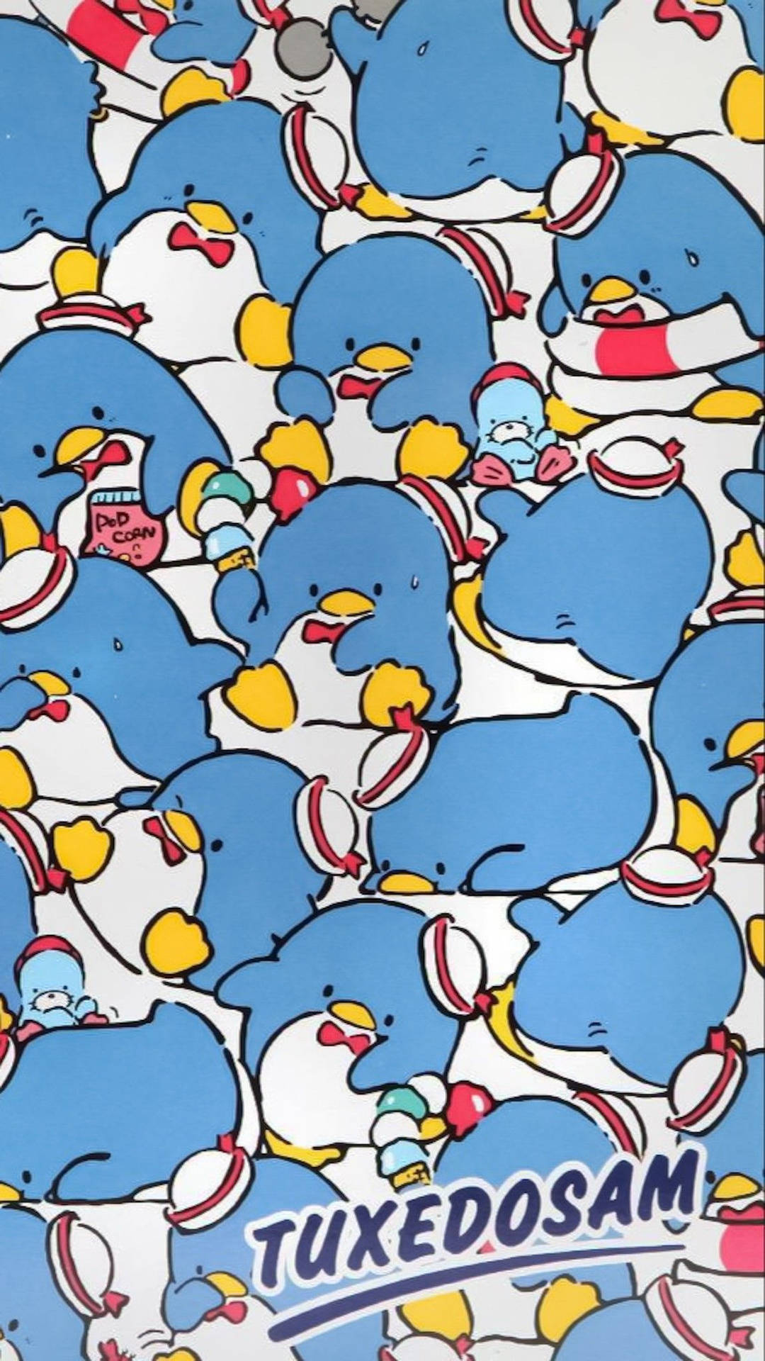Tuxedo Sam Penguin Pattern Aesthetic Wallpaper