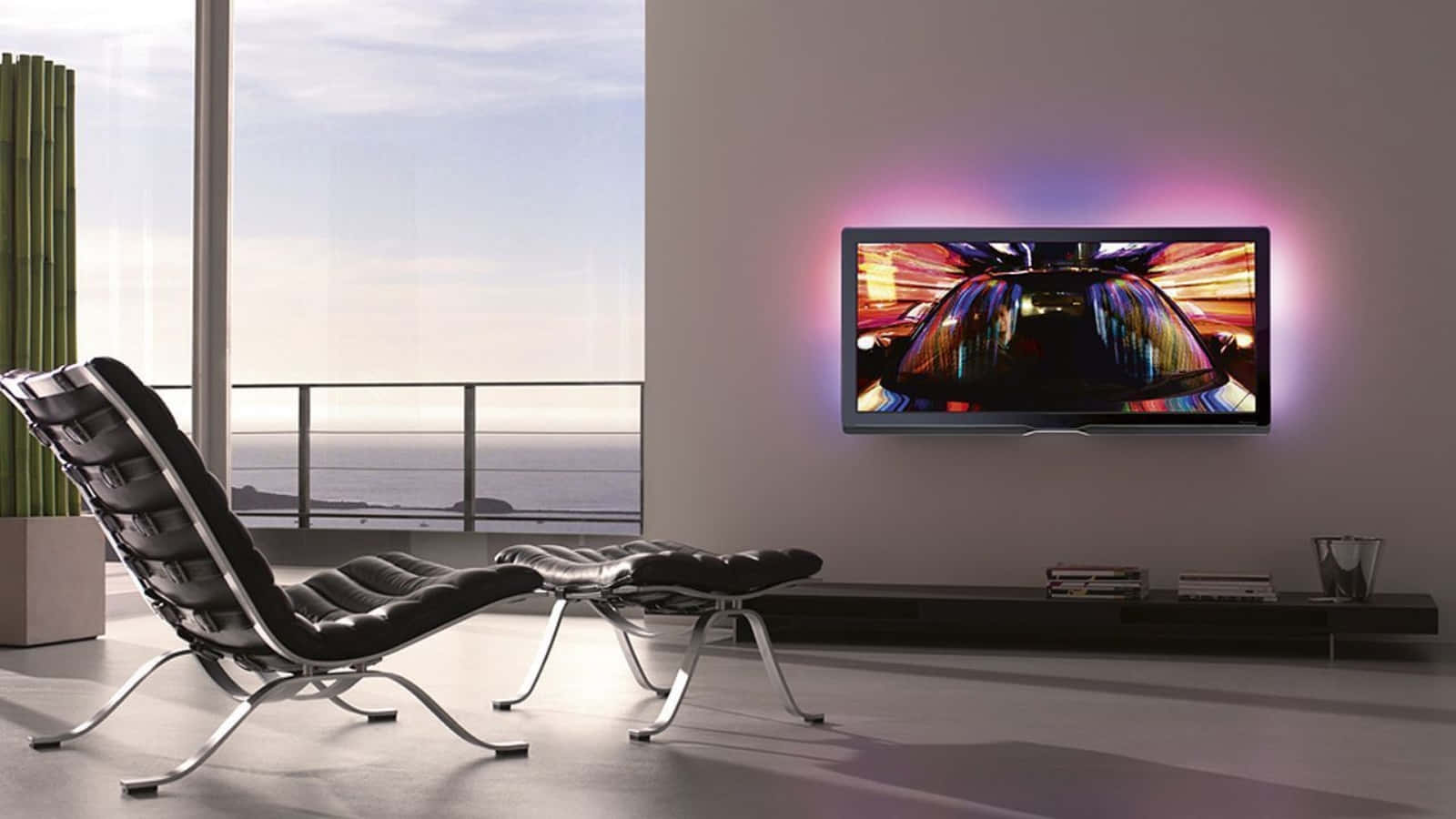 Enjoy the latest episode of your favorite show on a large flat-screen TV.