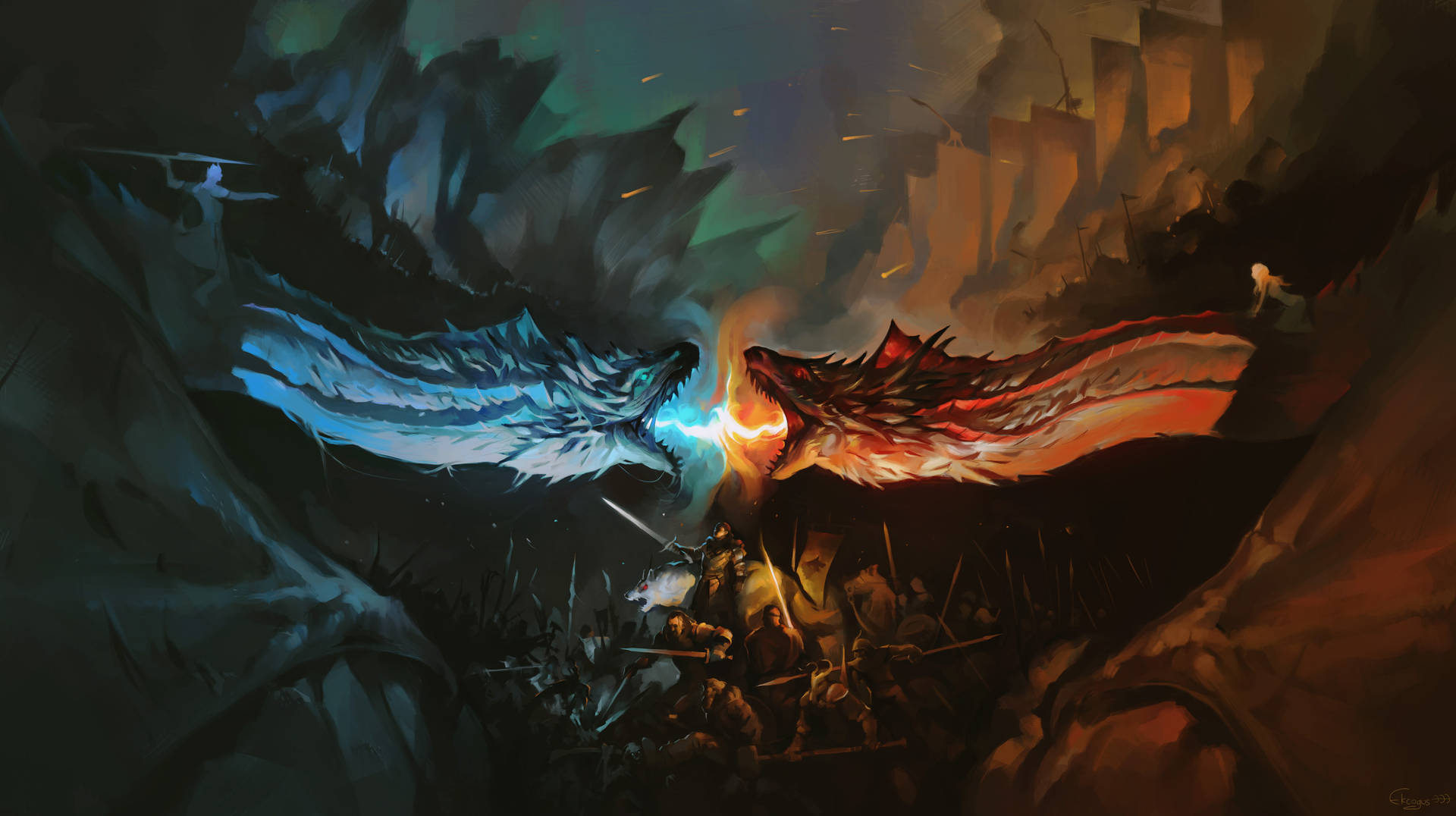 Download Tv 4k Game Of Thrones Battle Of Winterfell Wallpaper | Wallpapers .com