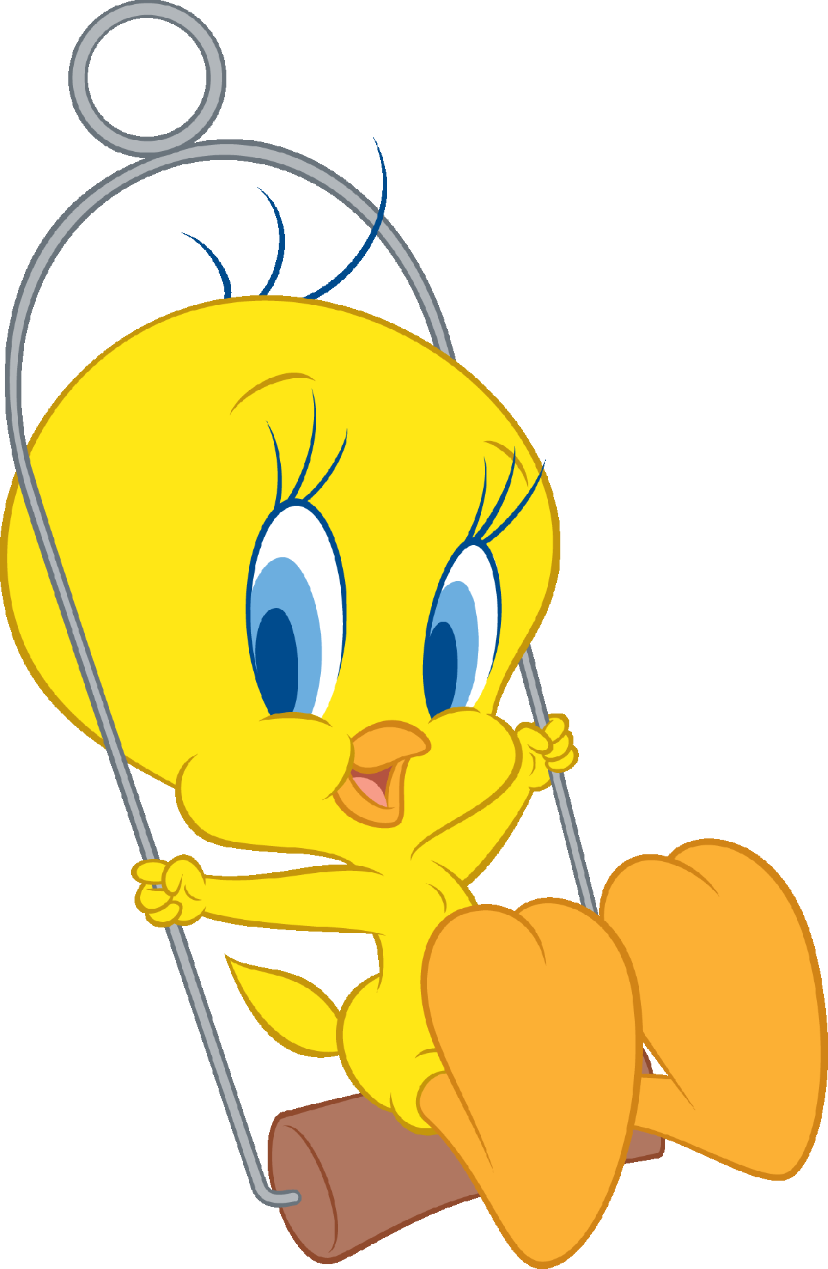 Tweety Swinging Animated Character PNG