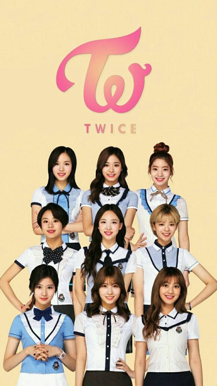 The K-Pop Group TWICE Looking Adorable in School Uniforms Wallpaper