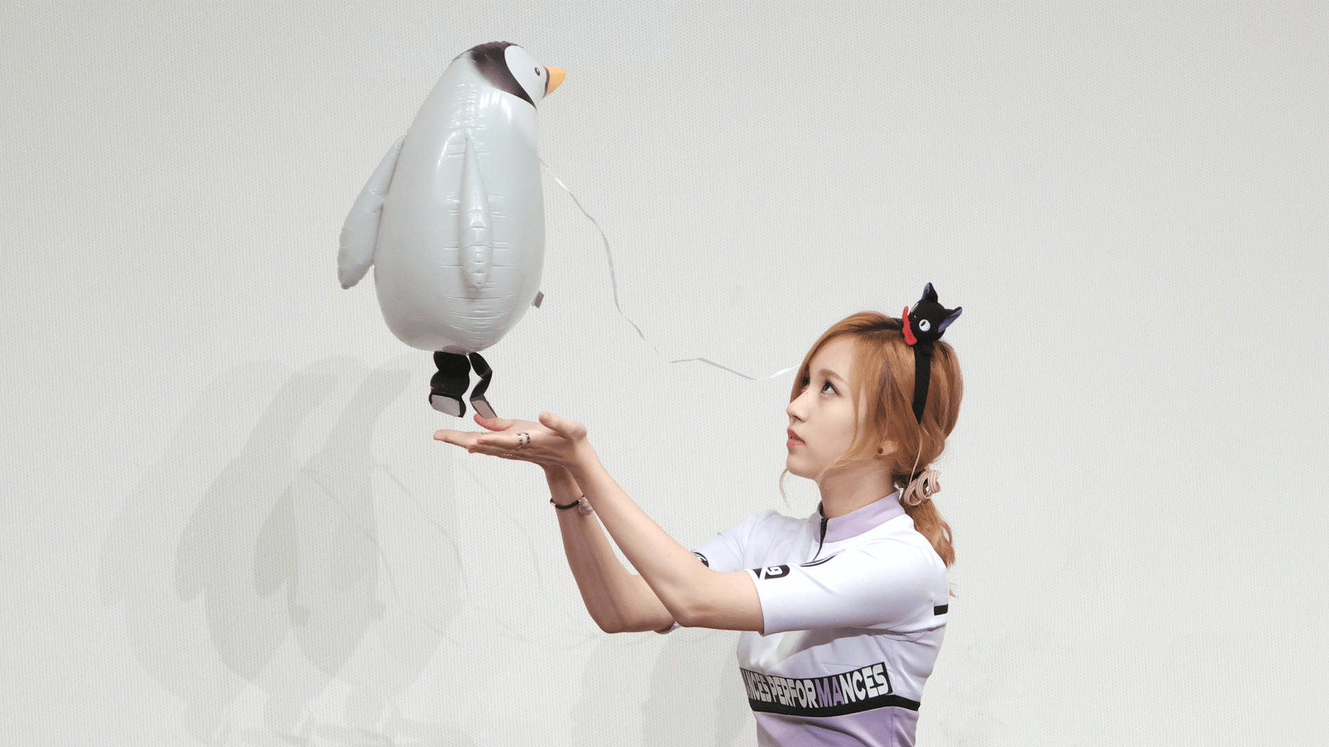Twice Member Mina And Penguin Wallpaper