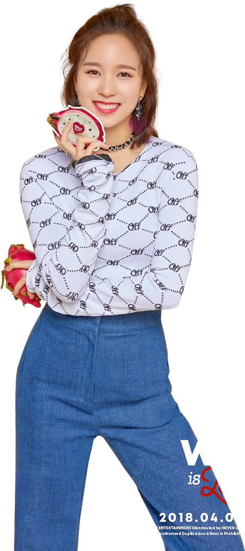 Twice Member Posing With Heart Hand Gesture PNG