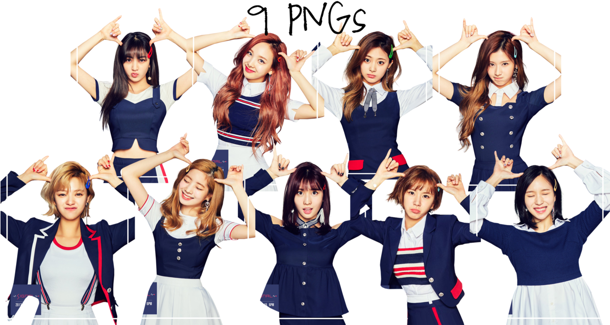 Twice Members Heart Shaped Hand Gesture PNG