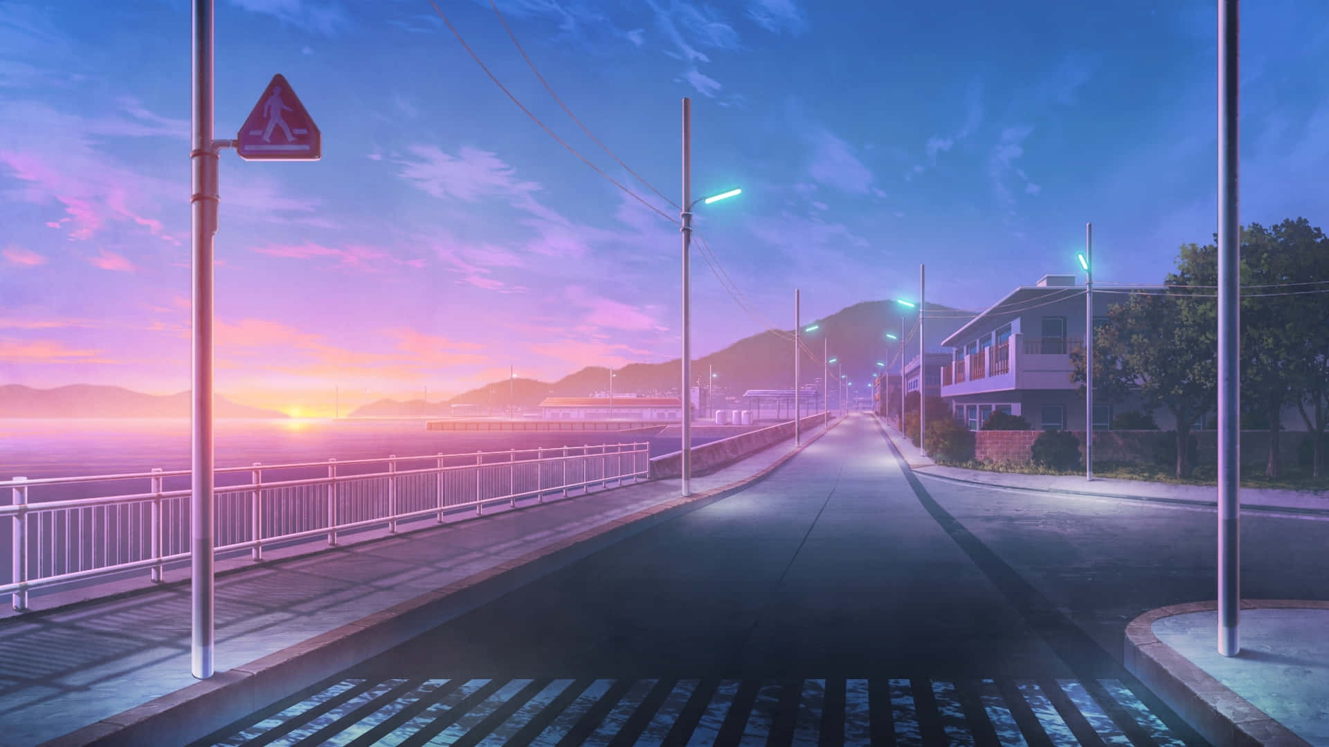 Twilight Anime Street Scene Wallpaper