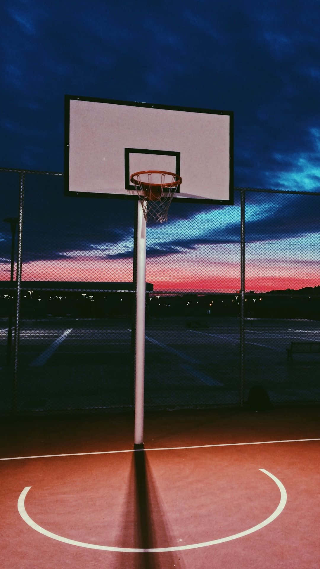 Twilight Basketball Court Sunset Wallpaper