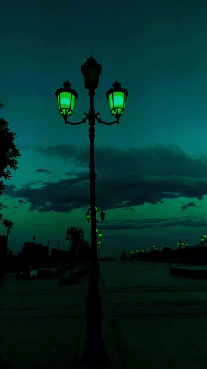 Twilight Glow Street Lamp Wallpaper