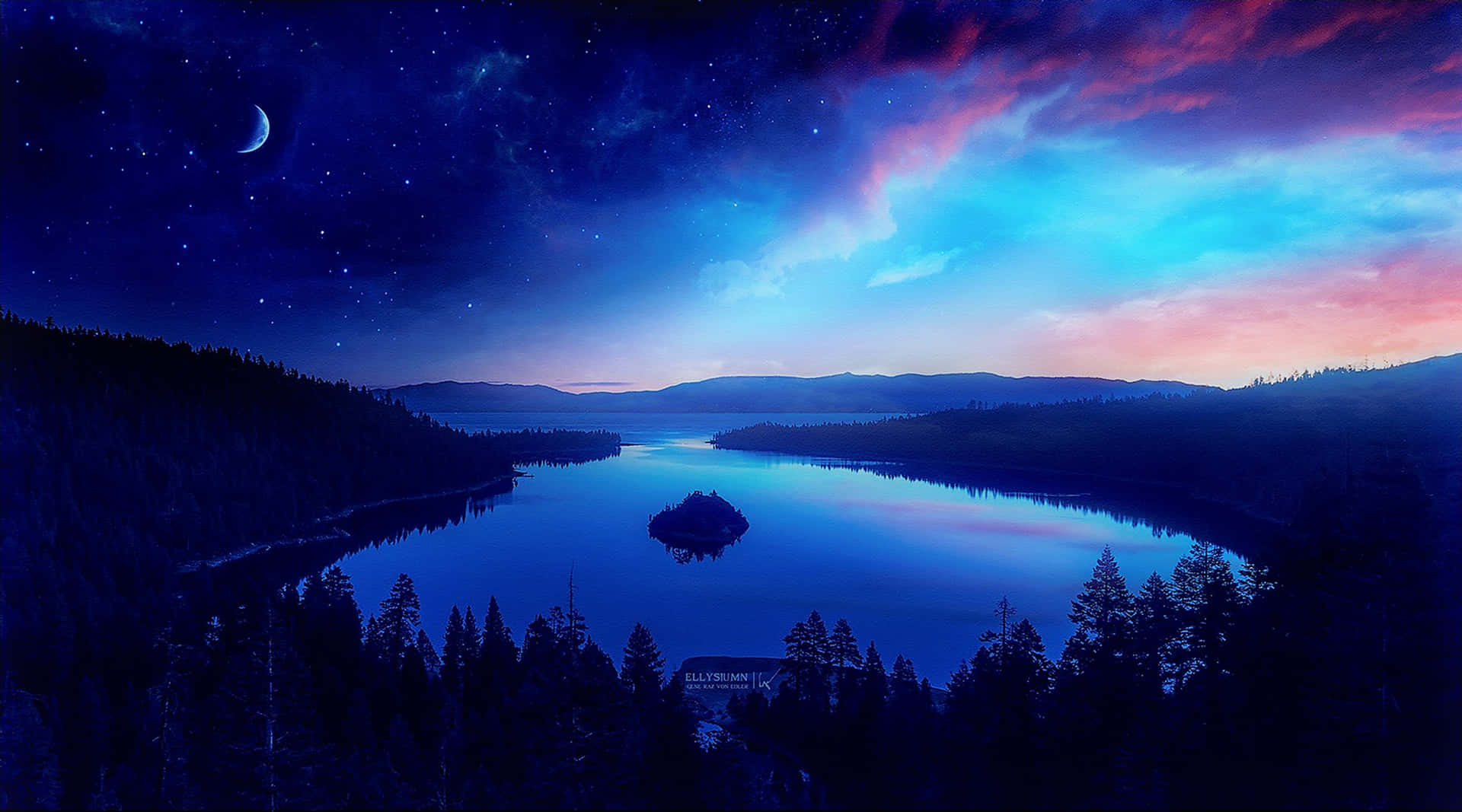 Twilight Lake Serenity Wallpaper