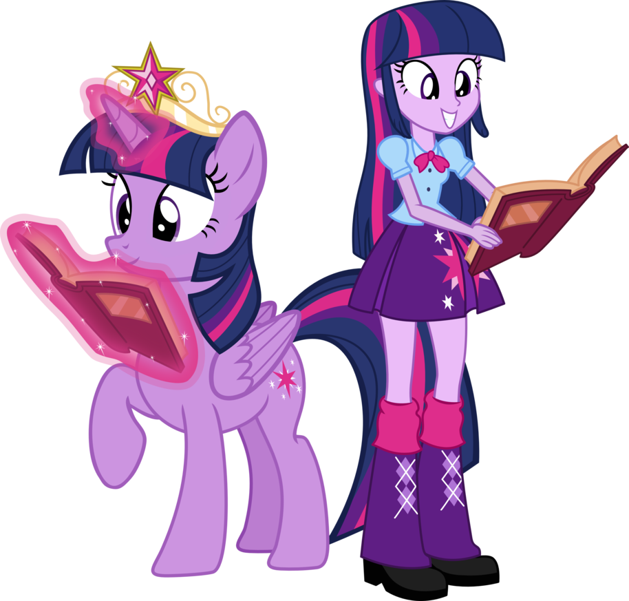 Twilight Sparkle Ponyand Human Forms PNG