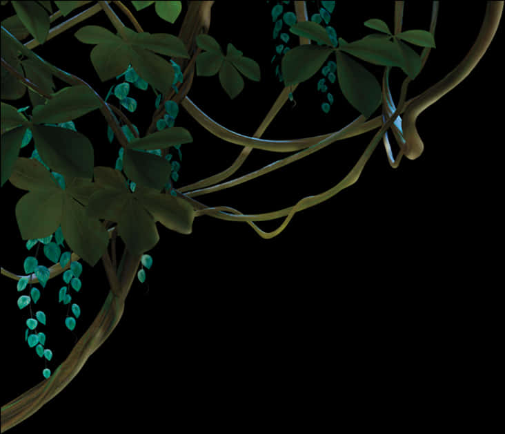 Twilight Vines Artistic Render PNG