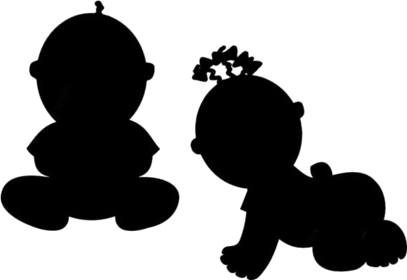 Twin Babies Silhouette PNG