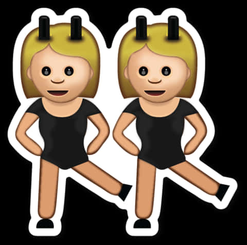 Twin Dancer Emojis Sticker PNG