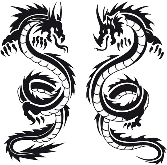 Download Twin Dragon Tattoo Design | Wallpapers.com